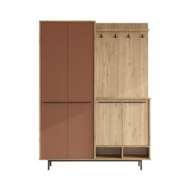 Hanah Home Soporte para Recibidor OS1-SK Roble y Rojo Teja